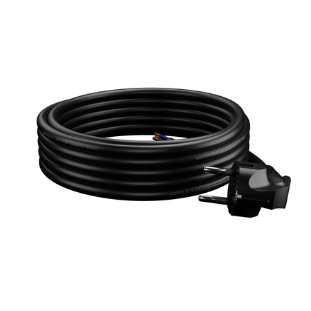 Anschlusskabel 10m mit Winkelstecker Uni-Schuko 250V 16A 3x1,5 mm² OMY PP-50 Schwarz W-98437