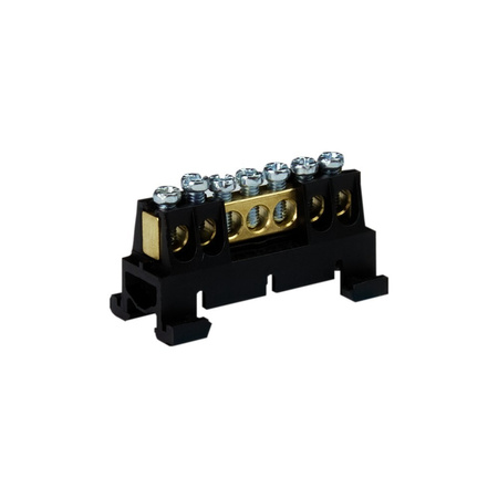 Verteilerklemme 7-polig auf TH Schiene schwarz 7/C