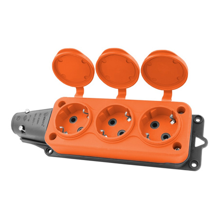 Steckdosenleiste Mehrfachsteckdose 3-fach Aussen Schuko orange 3101-308-2300