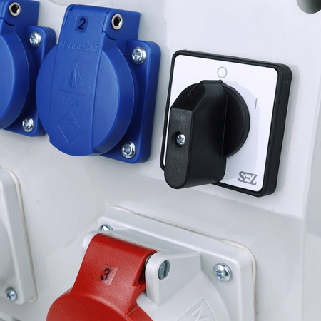 Stromverteiler TD-S/FI 1x32A 1x16A 3x230V franz/belg System mit Nockenschalter 0-1 Doktorvolt DV-2503-F