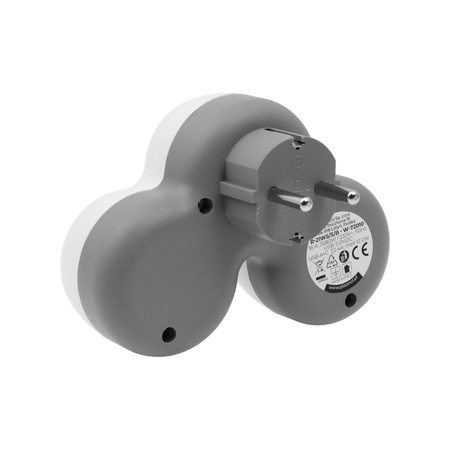 Zweifach Steckdosenadapter 2x Schuko 230V 2x USB Grau-Weiß W-72010
