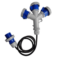 Marlanvil CEE Camping Adapterleitung Mehrfachsteckdose 3x 16A 3P 230V mit 1,5m Kabel IP67 6.80132.1