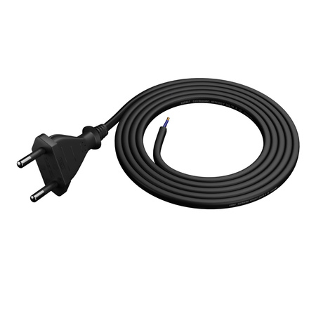 Anschlusskabel 1m mit Flachstecker 2×0,75 mm² OMY P Schwarz W-98464