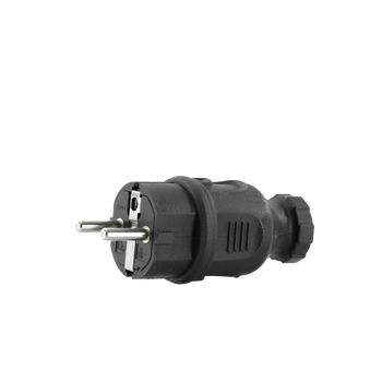 Hermetische Stecker 230V 2P+E IP44 16A schwarz Typ E gerade W-89999