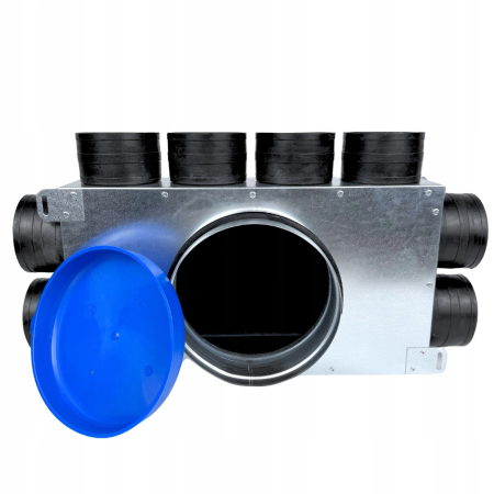 Lüftungsverteiler Verteilerkasten 8x75 Ø160 Wohnraumlüftung Luftverteiler E-KRR-8x75/160-OC