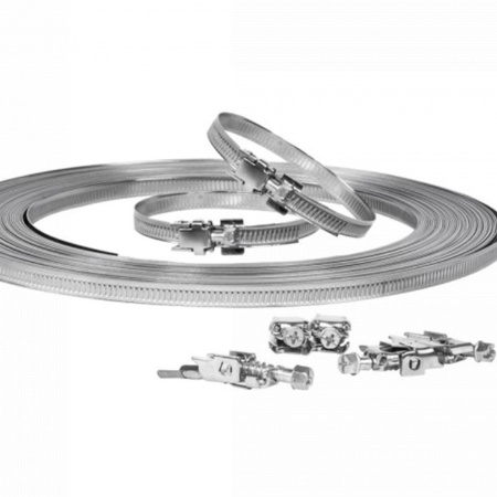 Bradas Schlauchschellen W2 aus Edelstahl 30m Band einstellbar mit 50 Befestigungselementen für Befestigung von Schläuchen OACW2 30/9 CARTBOX