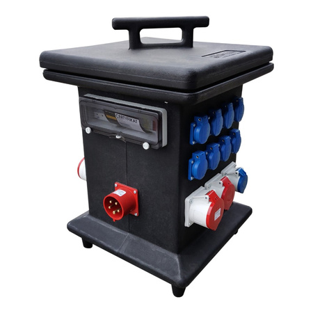 Stromverteiler KIB-S/FI 2x32A 2x16A 2xCamp 16x230V + Anbaustecker 32A DV-0885-D