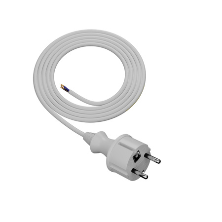 Anschlusskabel 1,5m IP44 mit geradem Stecker 250V 16A 3x1 mm² H05VV-F PP-40H Weiß W-98369