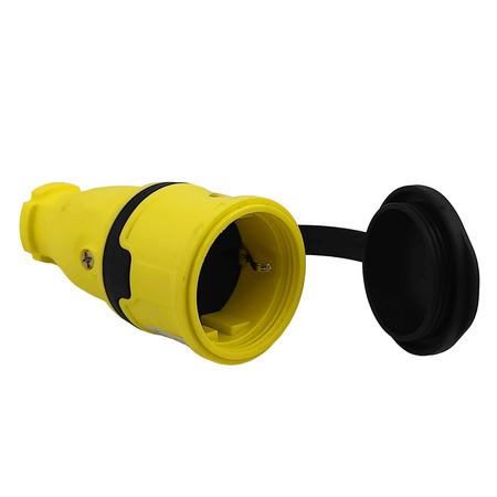 Gummikupplung 16A 230V 2P+E Steckdose Kupplung gelb 3101-304-0700
