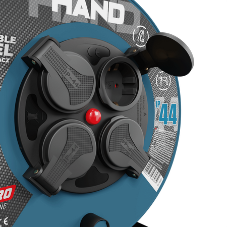 Kabeltrommel HAND PRO 25m 4x Steckdosen 230V IP44 H05RN-F 3x2,5 mm² W-96317