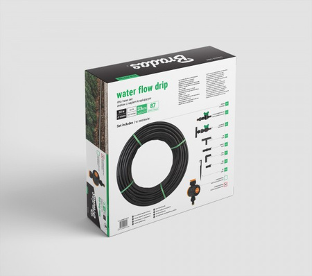 Bradas Set Tropfschlauch mit Zubehör WATER FLOW DRIP 50 m Durchmesser 16 mm 87 Elemente DSWWF50-SET2
