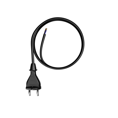 Anschlusskabel 3,8m mit geradem Stecker TYP E 230V 16A 2×1,5 mm² H07BQ-F PP-21 Schwarz W-98548