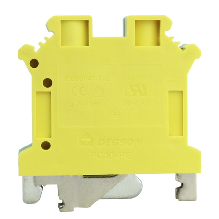 Schutzleiter-Reihenklemme 10mm2 gelb-grün Erdungsklemme VDE UL PC10-PE-01P-1Y-00AH