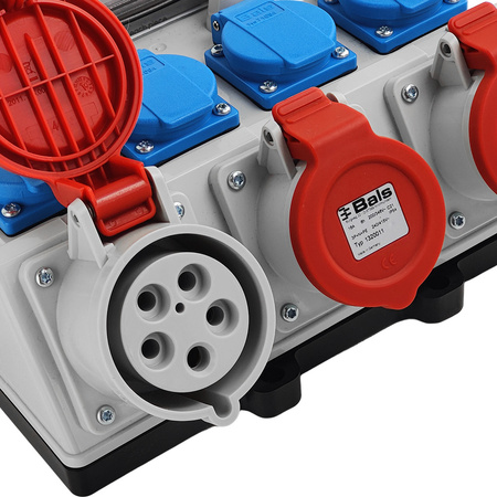 Stromverteiler 12 Module mit Griff IP44 4x230V SCHUKO 2x16A 32A Doktorvolt Baustromverteiler ohne Schutz DV-4919-D