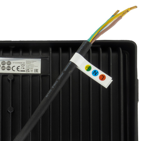 LED Außenstrahler mit Bewegungsmelder 100W GTV Flutlicht schwarz IP65 Außenwandstrahler 8000lm GT-GCX100W-40