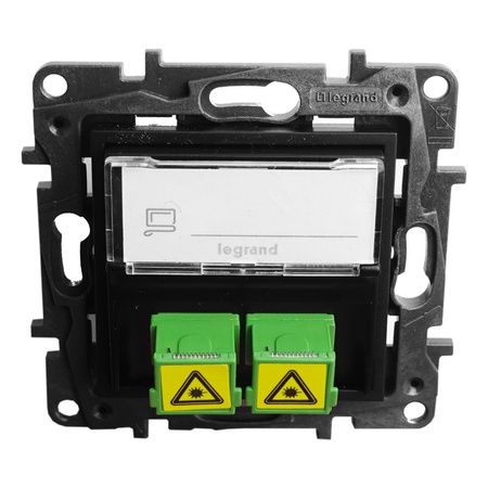 Glasfasersteckdose 2xSC/APC schwarz Niloe Step 863571