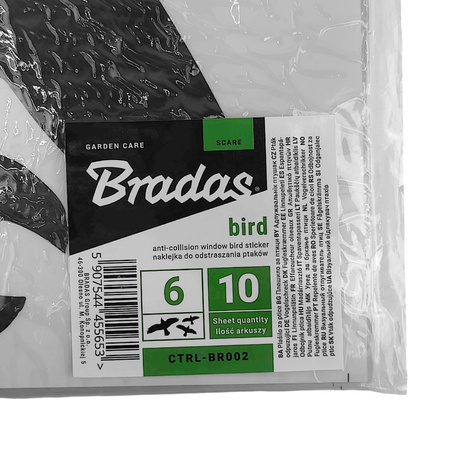 Vogelabwehr Bradas Vogelschutz Fensteraufkleber groß 6X10 Bogen 60 Stück CTRL-BR002