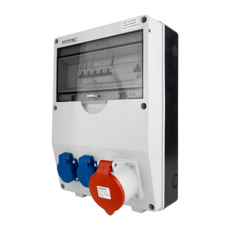 Baustromverteiler TD-S/FI 32A Leitungsschutzschalter 2x230V Stromverteiler Komplett Schuko Doktorvolt DV-6725-D