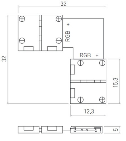Eckverbinder für RGB LED Winkel Verbinder XC11 GTV LD-ZTKTRGB-04N