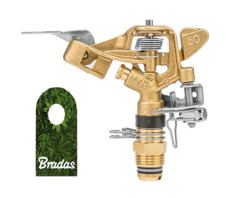 Messing Sprinkler 25m AG 1/2" 360° Kreisregner Sprenger Bradas GKV5040SGZ