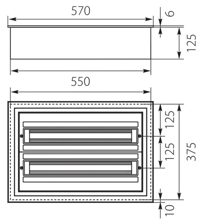 Verteilerkasten IP54 DARP-48 2x24 Unterputz Alutür Unterverteiler Sicherungskasten E-P 9.224