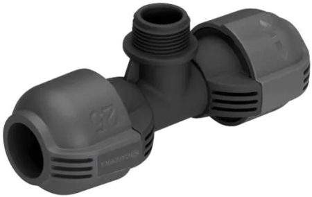 GARDENA T-Verteiler 25 mm 3/4" AG für Regner Sprinklersystem Gartenbewässerung Quick & Easy T380 OS140 02787-20