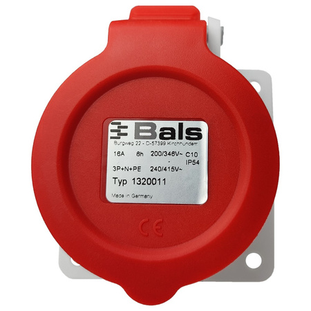 Bals CEE Anbausteckdose gerade 16A 5P 400V Einbausteckdose QUICK-CONNECT 1320011 IP54 OEM-1320011