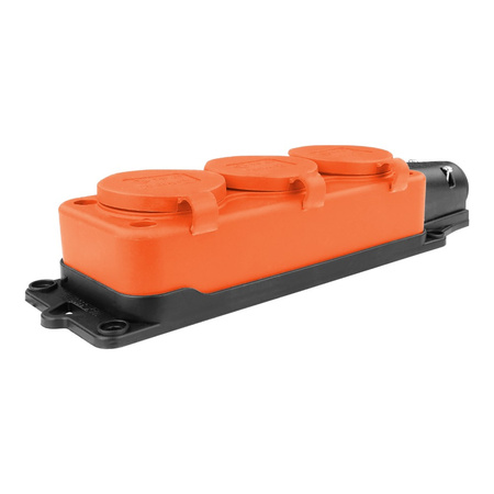 Steckdosenleiste Mehrfachsteckdose 3-fach Aussen Schuko orange 3101-308-2300