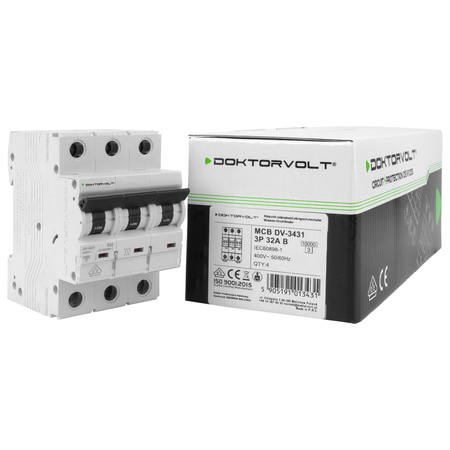 Leitungsschutzschalter MCB 10kA 3P 32A VDE B32A LS-Schalter Doktorvolt DV-3431