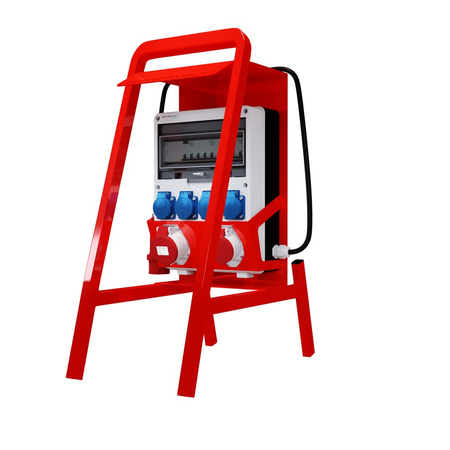 Baustromverteiler auf Ständer Siemens Schutzschalter pTD-S/FI SET tragbar mit Steckdosen 32A 16A CEE MENNEKES 4x230V Stromverteiler für Baustellen Stromkasten mit Schutz Doktorvolt DV-6221-D