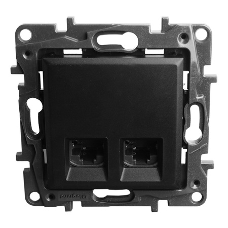 Computersteckdose 2xRJ45 CAT6 FTP schwarz Niloe Step 863562