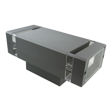 Fassadenleuchte GU10 IP54 grau up/down Wandlampe Innen Außen Beleuchtung Nessa GTV LD-NESSAGU10D-80