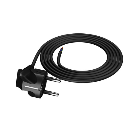 Anschlusskabel 1,5m mit Winkelstecker Uni-Schuko 250V 16A 3x0,75 mm² OMY PP-50 Schwarz W-97154