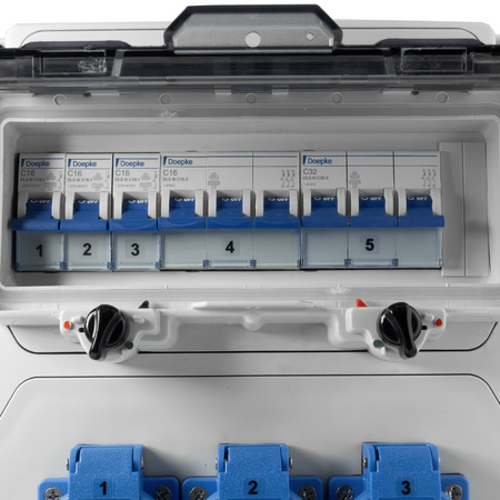 Baustromverteiler 1x32A 1x16A CEE 400V 2x16A 230V Wandverteiler LS-Schalter Schuko IP44 BALS BL89070