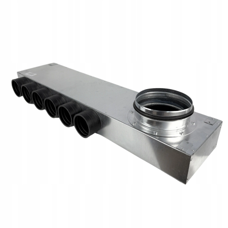 Lüftungsverteiler Verteilerkasten 6x75 Ø160 Wohnraumlüftung Luftverteiler E-KRRR-6x75/160-OC