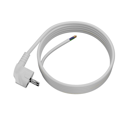 Anschlusskabel 3m mit Winkelstecker Uni-Schuko 250V 16A 3x1,5 mm² OMY PP-50 Weiß W-97181