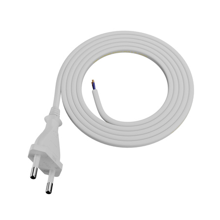 Anschlusskabel 1m mit Flachstecker 2×0,75 mm² OMY P weiß W-97819