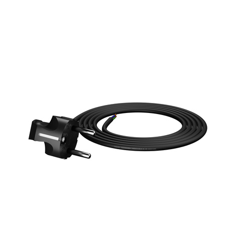 Anschlusskabel 2m mit Winkelstecker Uni-Schuko 250V 16A 3x1 mm² OMY PP-50 Schwarz W-97168