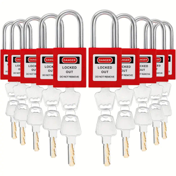 Sicherheitsvorhängeschloss LOTO Vorhängeschloss 38mm OSHA-Schloss mit Schlüsseln Rot Lockout Tagout für Stationen und Schutzeinrichtungen