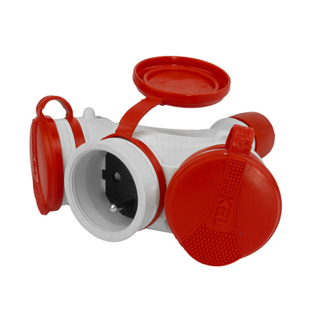 Dreifach Steckdose Kupplung 3x2P+Z 16A 250V IP54 hermetisch Steckverbinder 3680W W-01155