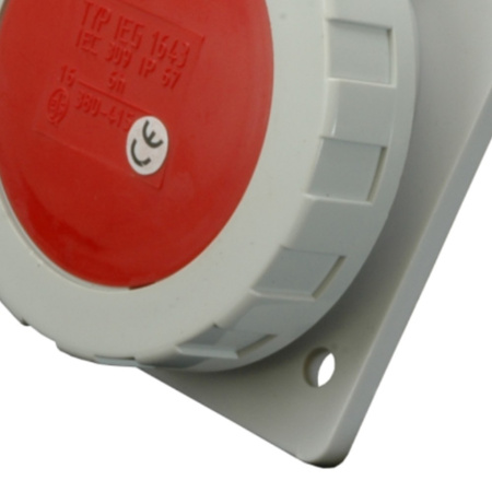 Einbausteckdose schräg 16A/5P 400V IP67 Steckdose IEG 1653