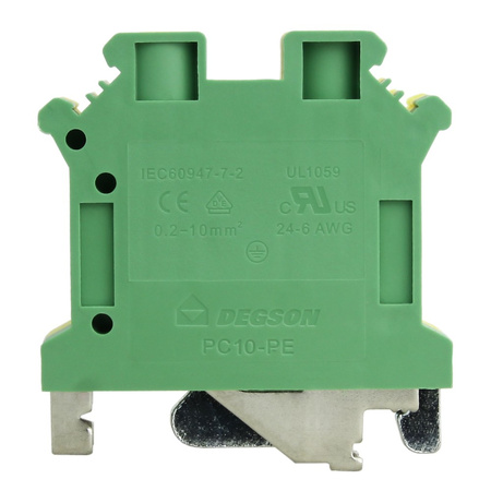 Schutzleiter-Reihenklemme 10mm2 gelb-grün Erdungsklemme VDE UL PC10-PE-01P-1Y-00AH