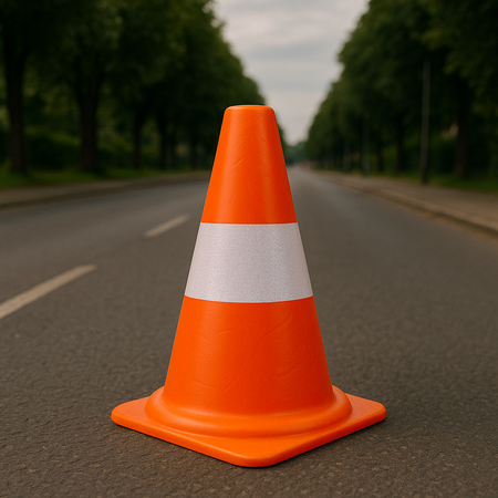 Verkehrsleitkegel 30cm Warnkegel U-23 weiches Verkehrshütchen reflektierender Verkehrskegel Pylone PVC Leitkegel Warnleitkegel Doktorvolt DV-5718