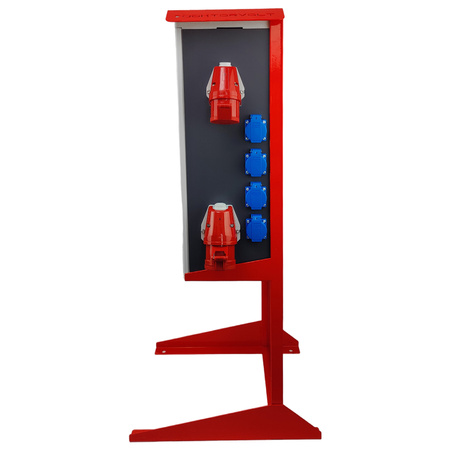 Baustromverteiler auf Ständer OS-S/FI SET tragbar mit Steckdosen 2x32A 1x16A CEE MENNEKES 8x230V Schuko Stromverteiler für Baustellen Stromkasten mit Schutz Doktorvolt DV-8379-D