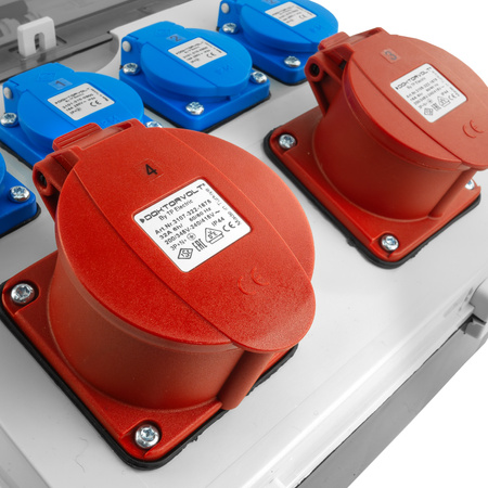 Baustromverteiler CEE 32A 16A TGD-S/FI 4x230V Stromverteiler Wandverteiler Doktorvolt DV-5541-D