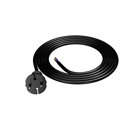 Anschlusskabel 2m mit geradem Stecker TYP E 230V 16A 2×1,5 mm² H07BQ-F PP-21 Schwarz W-98578