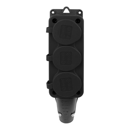 Steckdosenleiste Mehrfachsteckdose 3-fach Aussen Schuko schwarz 3101-308-0300