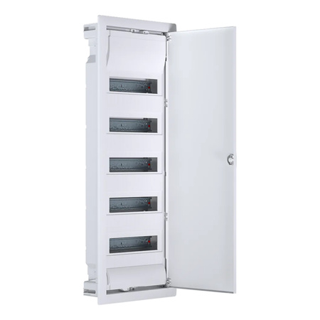 Verteilerschrank Unterputz Sicherunngskasten 5 Reihen 60 Modulen Verteilerkasten Kleinverteiler weiß Hager Volta 5x12 VU60NC