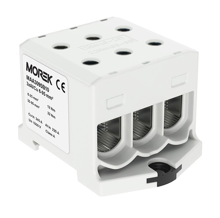 Hauptleitungsklemme 6x 6-95mm2 grau 1P OTL 95-3 Morek MAA3095A10