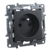 Steckdose mit Kindersicherung 2P + E franz. System schwarz Niloe Step 863533